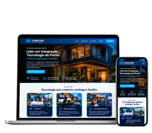Site Automatconn em notebook, tablet e smartphone